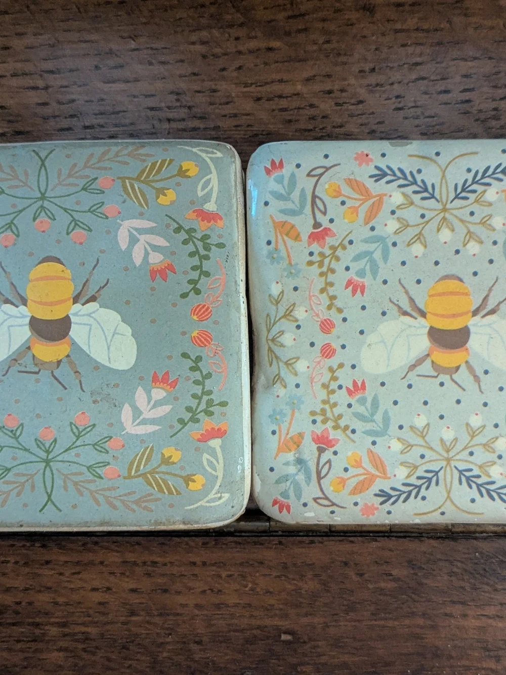 Helmsie Coaster Set with Metal Bumblebee Caddy - Set of 4 From Anthropologie